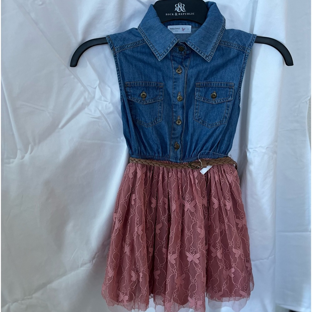 Girls sleeveless denim dress